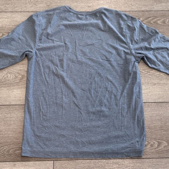 Vuori Strato Tech Shirt Mens Medium Blue Heather Performance Long Sleeve Casual - Picture 8 of 8